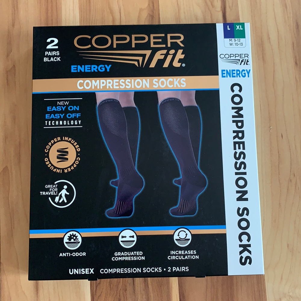 New copper fit compression socks 2 pairs